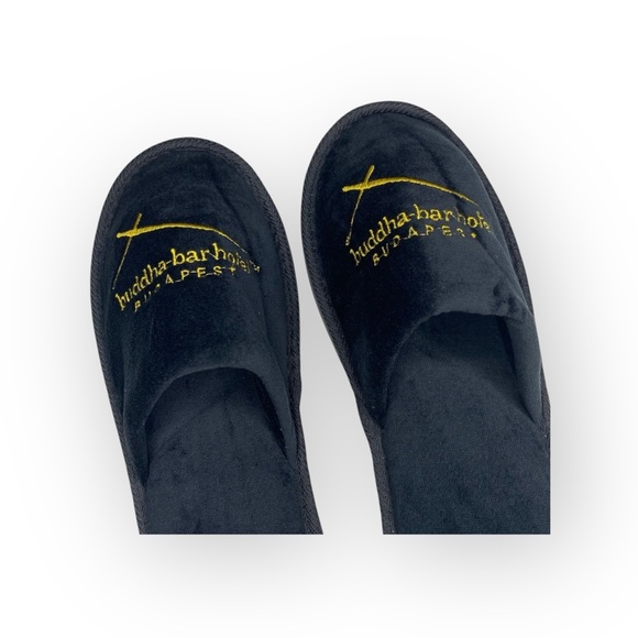 new Buddha-Bar Hotel Budapest ✪ Super Soft Spa Slippers ✪ Black + Gold ✪ Large - Picture 5 of 16